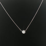 Brand New 1ct Natural Diamond Bezel Set Pendant Necklace in 14k Gold