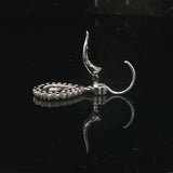 18k White Gold and 1.25cttw Diamond Vintage Drop Dangle Earrings 1.25"