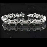 18k White Gold and 2cttw Diamond Vintage Filigree Ladies Bracelet 7.25"