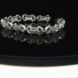 18k White Gold and 2cttw Diamond Vintage Filigree Ladies Bracelet 7.25"