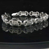 18k White Gold and 2cttw Diamond Vintage Filigree Ladies Bracelet 7.25"