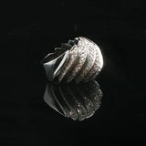 14k White Gold and 1cttw Diamond 13.3g Heavy Fancy Ring Size 7