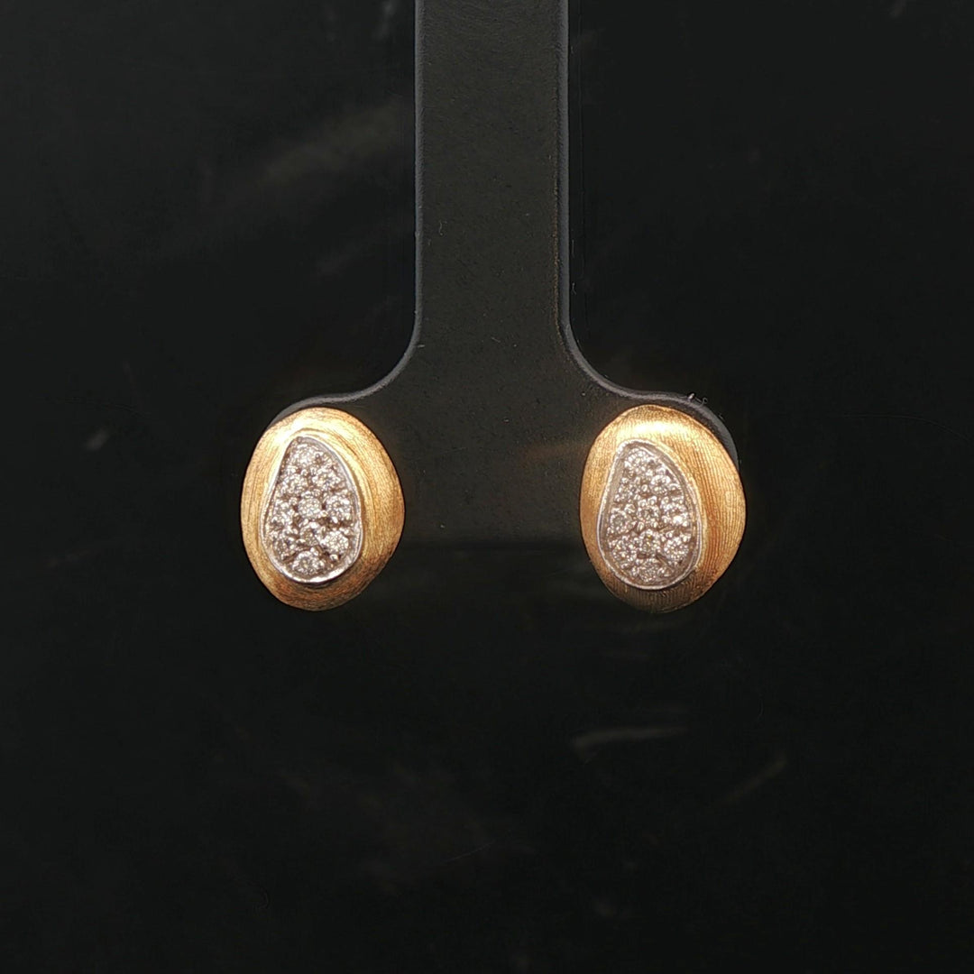 Marco Bicego Jaipur 18k Yellow Gold and Diamond Stud Earrings Italy