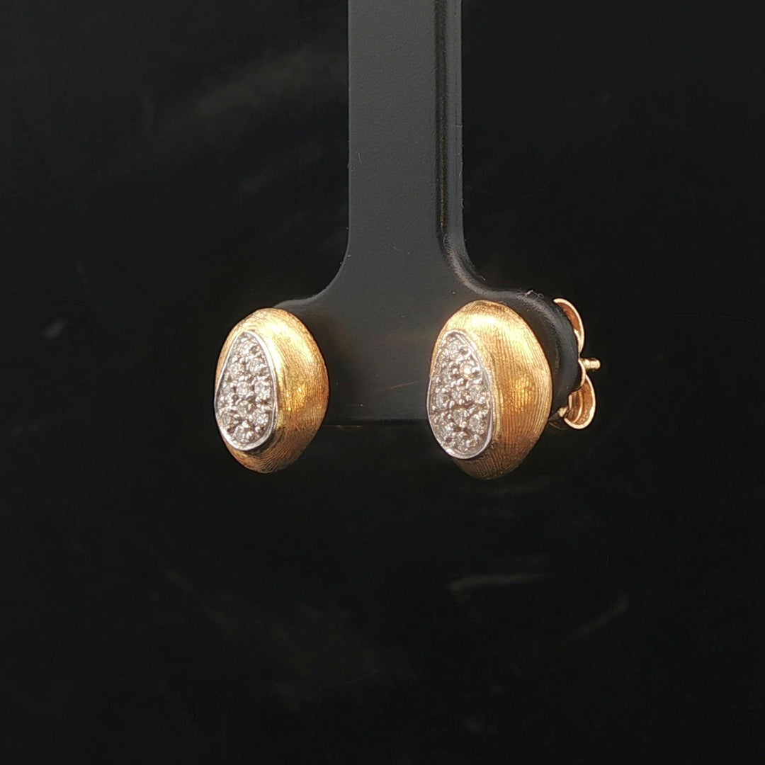 Marco Bicego Jaipur 18k Yellow Gold and Diamond Stud Earrings Italy