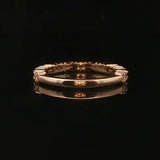 14k Yellow Gold Emerald and Baguette Diamond Band Ring Size 7.5