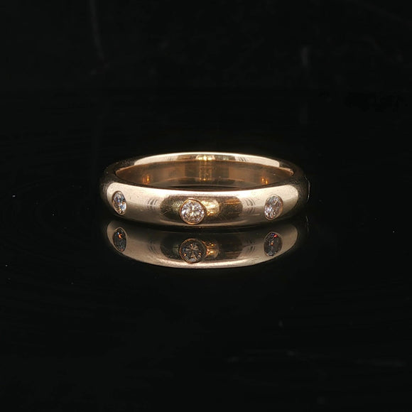 14k Yellow Gold and 0.32cttw Flush Set Diamond 4mm Eternity Band Size 7.5