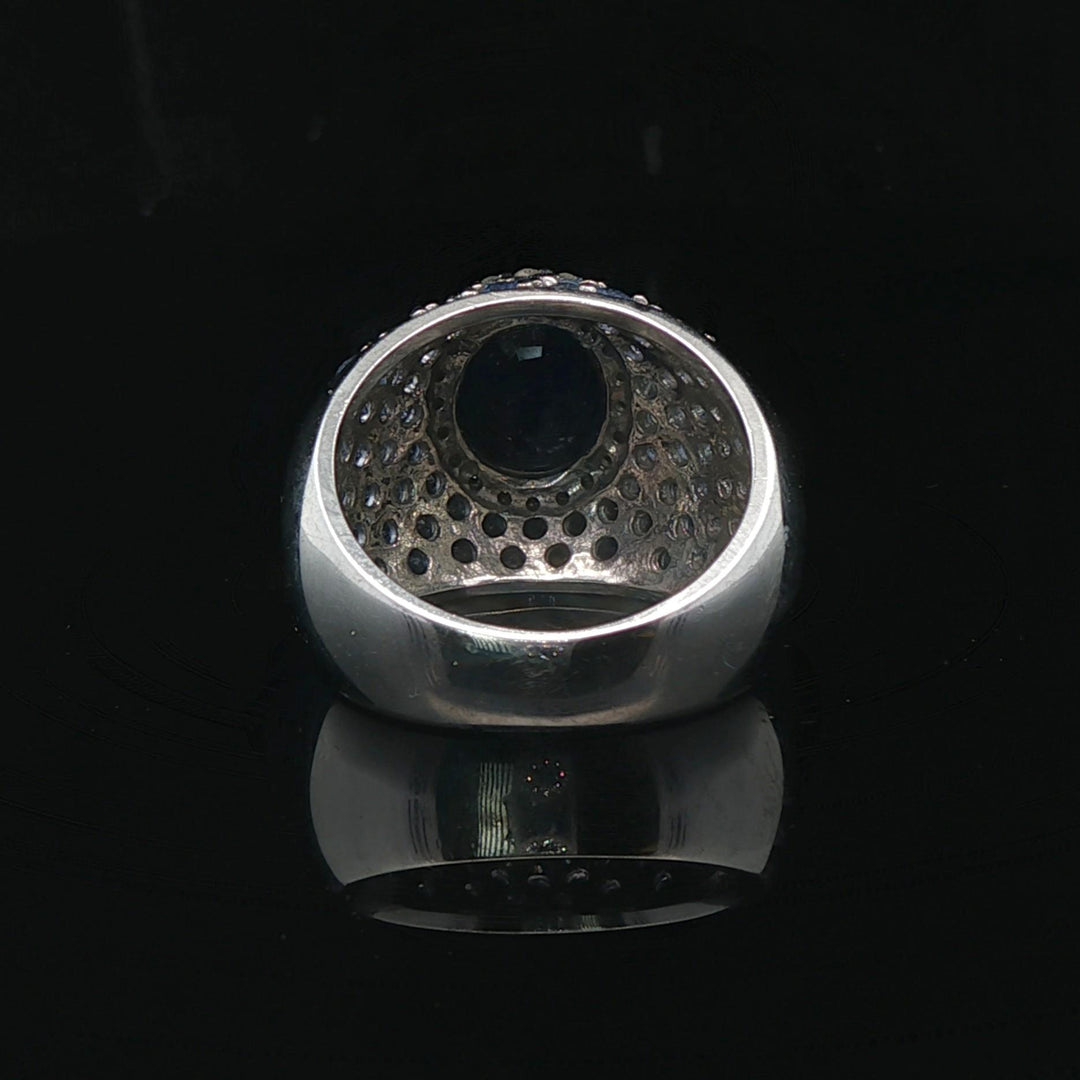 Effy Bita 14k White Gold Sapphire and Diamond 11.5g Ladies Ring Size 7