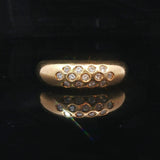 18k Yellow Gold and 0.39cttw Diamond Ladies Dome Ring Size 5