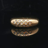 18k Yellow Gold and 0.39cttw Diamond Ladies Dome Ring Size 5