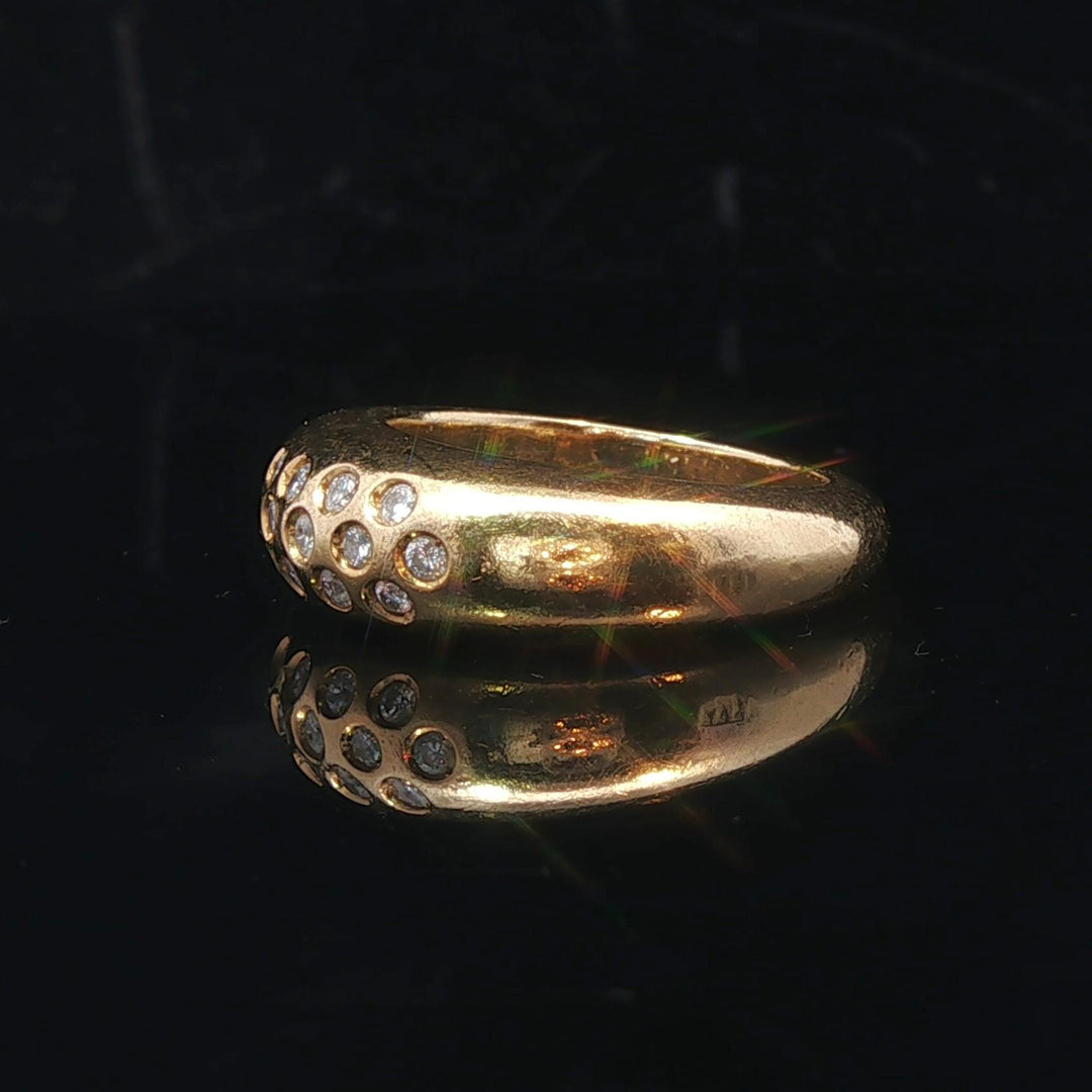 18k Yellow Gold and 0.39cttw Diamond Ladies Dome Ring Size 5