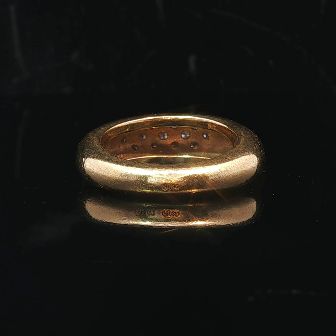 18k Yellow Gold and 0.39cttw Diamond Ladies Dome Ring Size 5