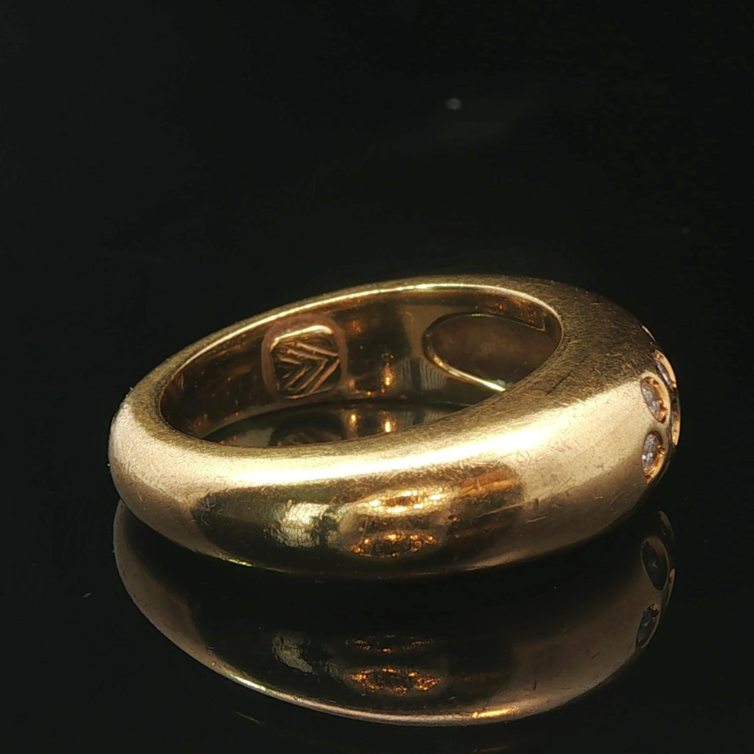 18k Yellow Gold and 0.39cttw Diamond Ladies Dome Ring Size 5