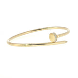 Cartier Just Un Clou 18k Yellow Gold Diamond Small Model Bracelet Size 16 w/Cert