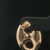 14k Yellow Gold 4g Puffy Mariner Stud Earrings 0.85"