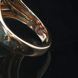 14k Yellow Gold Amethyst and Diamond Ladies Large Vintage Ring Size 6