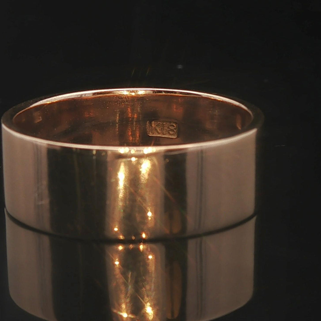 18k Yellow Gold 5.4g Solid Flat Edge 6.5mm Band Ring Size 6