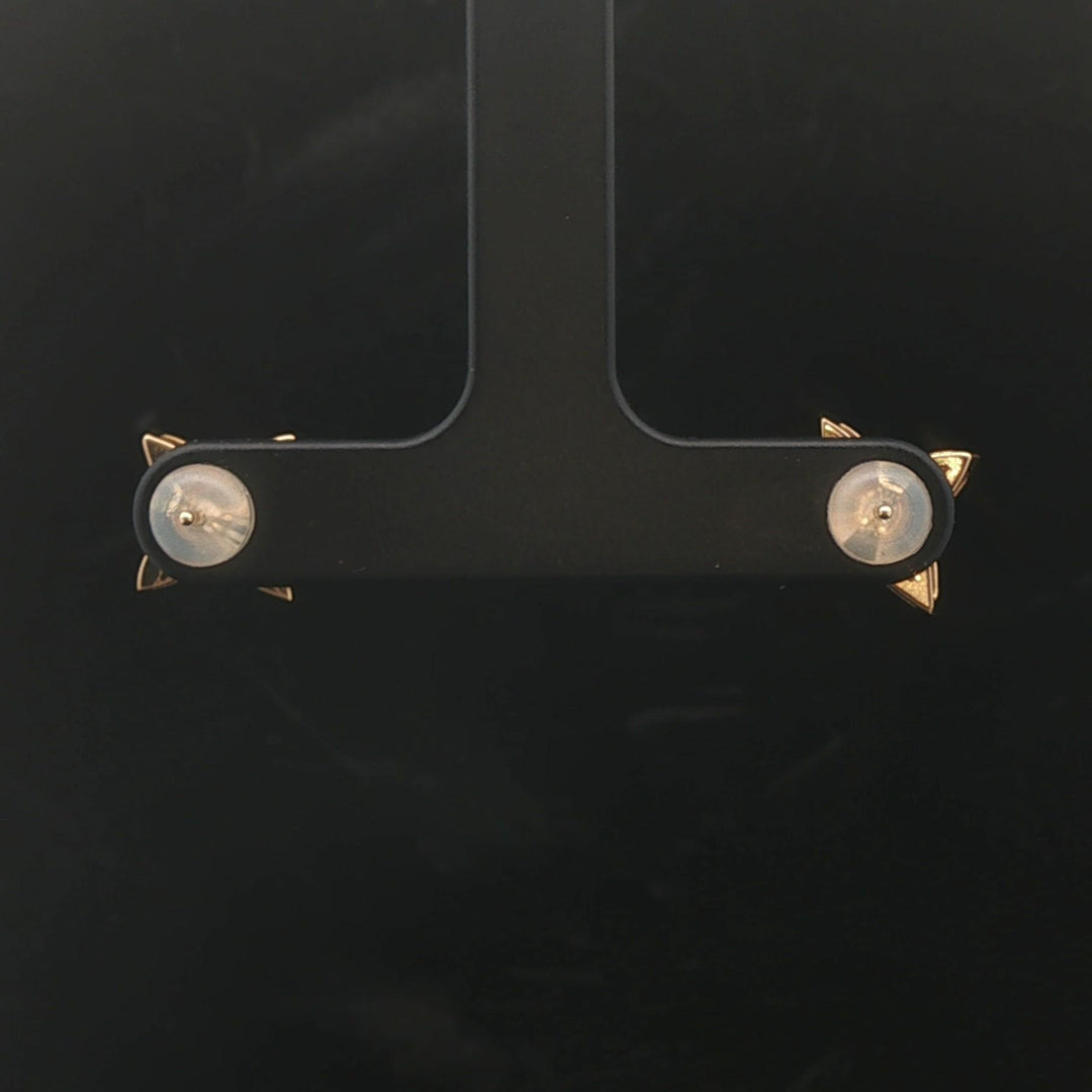 18k Yellow Gold and 0.30cttw Diamond Star Stud Earrings