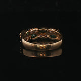 18k Yellow Gold Emerald and Diamond Band Ring Size 5