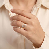 18k Yellow Gold and 0.50cttw Diamond Floral Bypass Ring Size 6