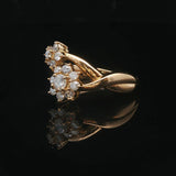 18k Yellow Gold and 0.50cttw Diamond Floral Bypass Ring Size 6