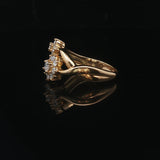 18k Yellow Gold and 0.50cttw Diamond Floral Bypass Ring Size 6