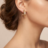 18k Yellow Gold and 0.24cttw Diamond French Back Huggie Earrings