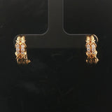 18k Yellow Gold and 0.24cttw Diamond French Back Huggie Earrings