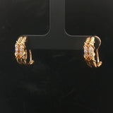 18k Yellow Gold and 0.24cttw Diamond French Back Huggie Earrings