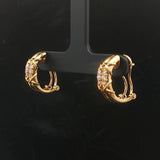 18k Yellow Gold and 0.24cttw Diamond French Back Huggie Earrings