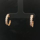 18k Yellow Gold and 0.42cttw Diamond Half Hoop Earrings