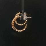18k Yellow Gold and 0.42cttw Diamond Half Hoop Earrings