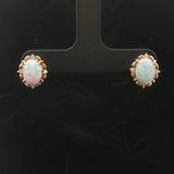 18k Yellow Gold Opal and Diamond Stud Earrings