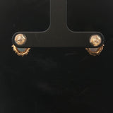 18k Yellow Gold Opal and Diamond Stud Earrings