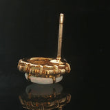 18k Yellow Gold Opal and Diamond Stud Earrings