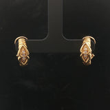 18k Yellow Gold and Diamond 5g French Back Huggie Earrings