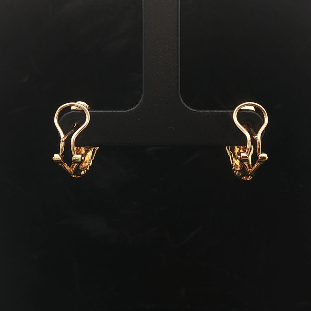 18k Yellow Gold and Diamond 5g French Back Huggie Earrings