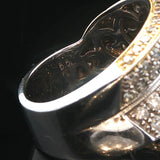 Sonia B 18k Two Tone Gold 2.25cttw Diamond Large Crossover Band Ring Size 7