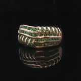 14k Yellow Gold and Tsavorite 5.5g Ladies Band Ring Size 9