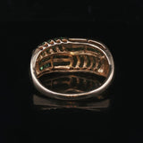 14k Yellow Gold and Tsavorite 5.5g Ladies Band Ring Size 9