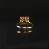 18k Yellow Gold 0.88ct Emerald and 0.62cttw Diamond Halo Ring Size 4.75