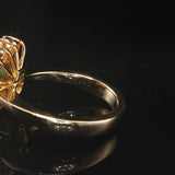 18k Yellow Gold 0.88ct Emerald and 0.62cttw Diamond Halo Ring Size 4.75