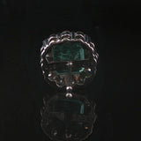 18k White Gold 1.56cttw Colombian Emerald and Diamond Halo Stud Earrings