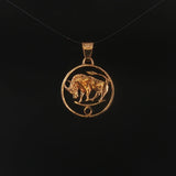 18k Yellow Gold 2.7g Taurus Zodiac Charm Pendant 1"