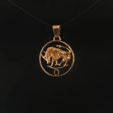 18k Yellow Gold 2.7g Taurus Zodiac Charm Pendant 1"