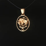18k Yellow Gold 2.7g Taurus Zodiac Charm Pendant 1"