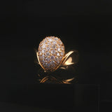 18k Yellow Gold 1.06cttw Diamond Pave Domed Bombe Ring Size 4.75
