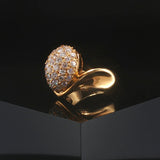 18k Yellow Gold 1.06cttw Diamond Pave Domed Bombe Ring Size 4.75