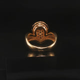18k Yellow Gold 1.06cttw Diamond Pave Domed Bombe Ring Size 4.75