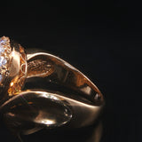 18k Yellow Gold 1.06cttw Diamond Pave Domed Bombe Ring Size 4.75