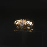 18k Yellow Gold and 0.36cttw Three Diamond Twist Band Ring Size 6